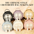 Arenzza DIY Chinese Style Crossbody Bag Making Kit with colorful materials and tools for kids and craft enthusiasts.