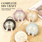 Arenzza DIY Chinese Style Crossbody Bag Making Kit for kids, featuring colorful materials and tools for craft toy fun.