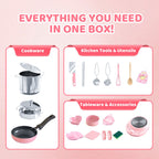 Arenzza children's mini kitchen toy set with 22 cooking accessories, perfect for kids' imaginative play and gift-giving.