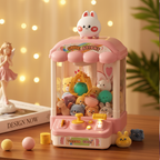 Arenzza children’s claw machine toy with plush dolls and capsules, featuring colorful animal-themed design for kids and gifts.