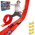 Arenzza 2025 Christmas Hot Wheels racetrack toy for kids, featuring colorful racing cars and a fun DIY racing setup.