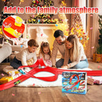 Arenzza 2025 Christmas DIY Hot Wheels racetrack racing toy for kids, featuring colorful racecars and a fun track setup.