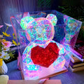 Colorful glowing bear toy from Arenzza, designed for kids and gifts, with bright, vibrant lights and soft plush features.