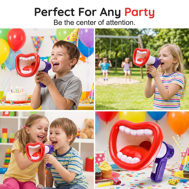 Arenzza Big Mouth Voice Changer Megaphone Toy for kids with colorful design and microphone for fun voice effects.
