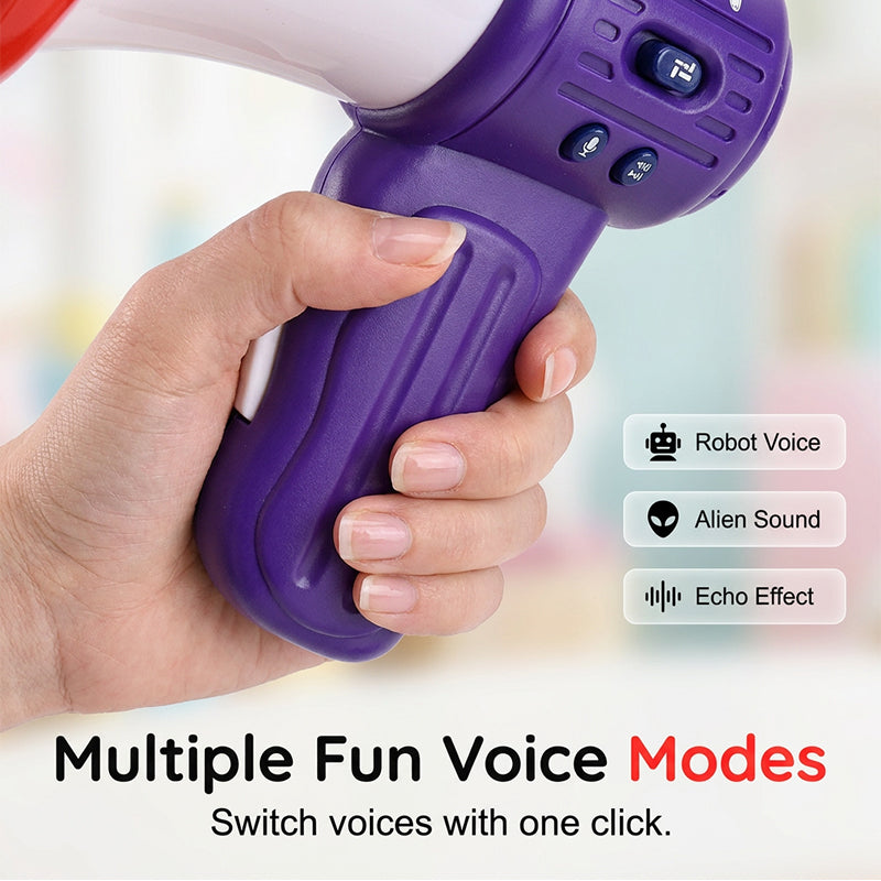 Arenzza Big Mouth Voice Changer Megaphone toy for kids, featuring bright colors and a playful design suitable for kids and gifts.