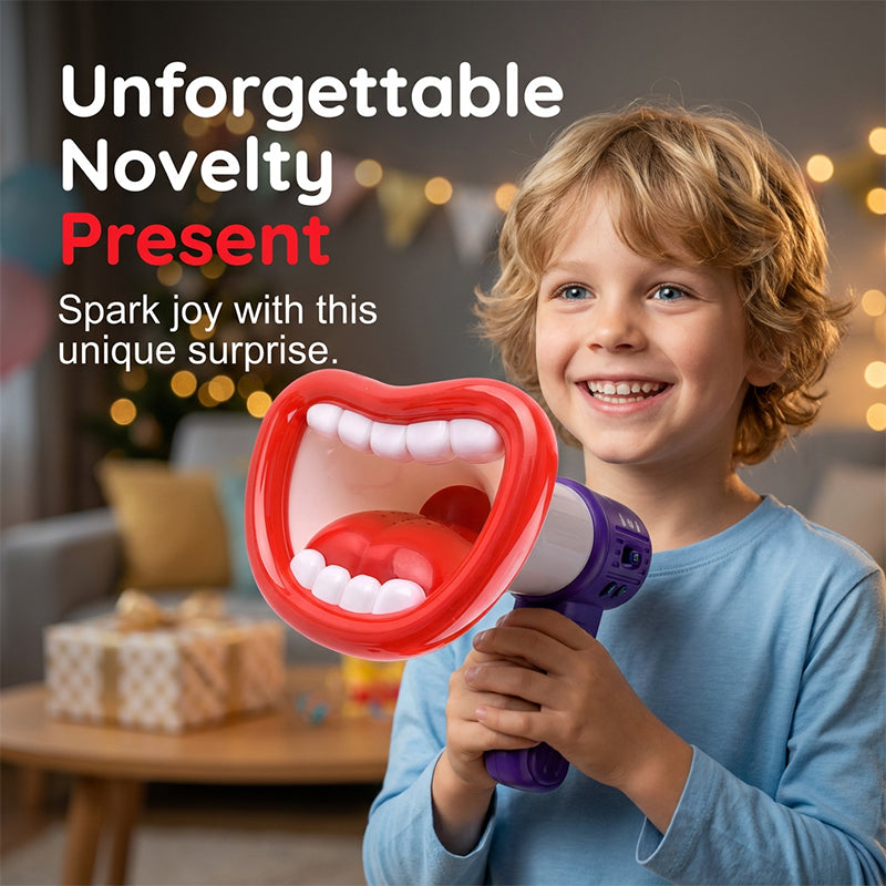 Arenzza Big Mouth Voice Changer Megaphone Toy for kids, featuring colorful design and a large mouthpiece for fun voice effects.