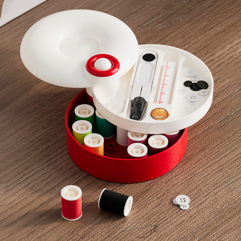Aarenza rotating magnetic sewing kit for kids, featuring colorful magnetic pieces and sewing tools in a compact storage case.