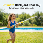 Bright rainbow LED water pistol by Arenzza, colorful toy for kids featuring vibrant rainbow lights for summer water fun.