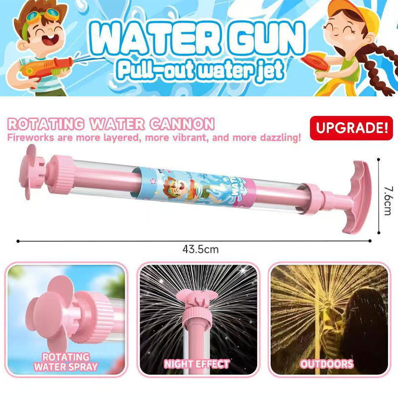 Bright rainbow LED water pistol by Arenzza, a colorful toy for kids featuring vibrant rainbow lights for summer outdoor fun.