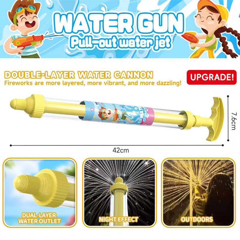 Bright rainbow LED water pistol by Arenzza, colorful toy for kids, perfect for summer water fights with vibrant light effects.