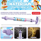 Arenzza rainbow LED water pistol for kids, featuring bright rainbow colors and flashing LED lights, perfect for summer outdoor fun.