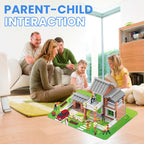 Arenzza 214-piece DIY simulation building toy set for kids with colorful plastic bricks and construction accessories.