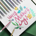 Arenzza glitter gel pen set with 10 colorful quick-dry ink pens, perfect for kids’ crafts and creative writing projects.