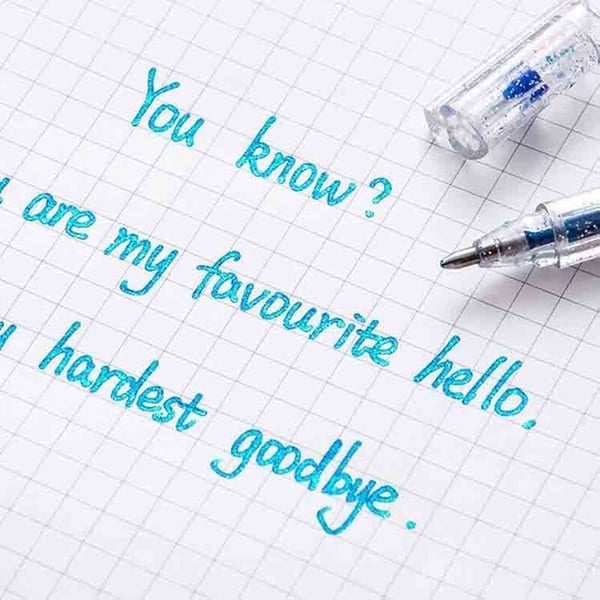 Arenzza glitter gel pen set with 10 colorful pens featuring smooth writing and quick-dry ink, ideal for kids and gifts.