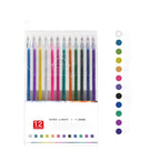 A set of Arenzza glitter gel pens featuring 10 vibrant colors with smooth writing and quick-dry ink, ideal for kids and gifts.