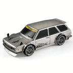 Arenzza 1:24 scale RC drift car with LED lights, toy remote-controlled car for kids, showcasing sleek design and illuminated features.