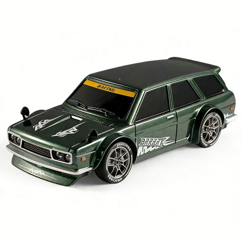 Arenzza 1:24 scale RC drift car with LED lights, detailed toy vehicle for kids and remote control racing fun.