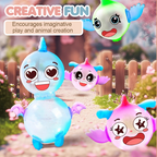 Aarenzza DIY bubble kit for kids with a pump, featuring colorful bottles and bubble solution for fun outdoor play.