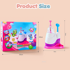 Arenzza DIY bubble kit for kids with pump, featuring colorful bottles and bubble solution for fun outdoor play.