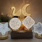Arenzza 3-Color LED Crystal-Like Atmosphere Lamp with vibrant light display, perfect for kids' rooms or as a decorative gift.