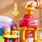 Arenzza DIY ice cream play dough set for kids featuring colorful, textured play dough and toy accessories for creative sensory play.