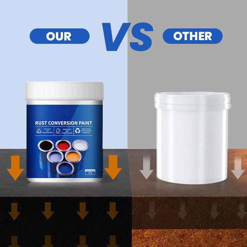 Arenzza weatherproof rust converter paint for metal, shown applied to a rusty metal surface, ideal for toys, kids, and gift projects.