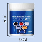 Arenzza weatherproof rust converter paint for metal, shown applied to a rusty metal surface, ideal for toys, kids, and gift projects.