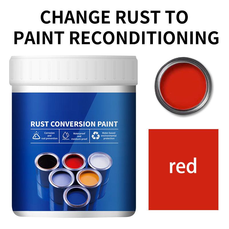 Arenzza weatherproof rust converter paint for metal, shown on a metal surface, designed to protect and restore rusted metal objects.