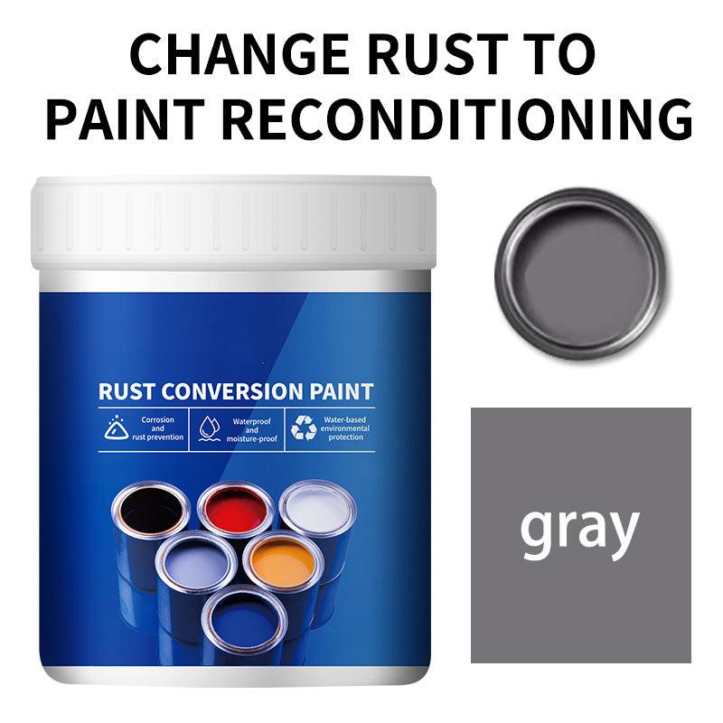 Arenzza weatherproof rust converter paint for metal, shown on a metal surface, used to prevent rust and protect metal toys and gifts.