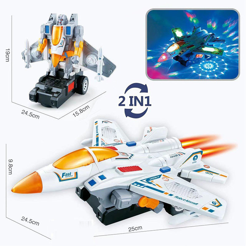 Arenzza electric universal deformation police toy car for kids, featuring colorful design and multiple transformation features.