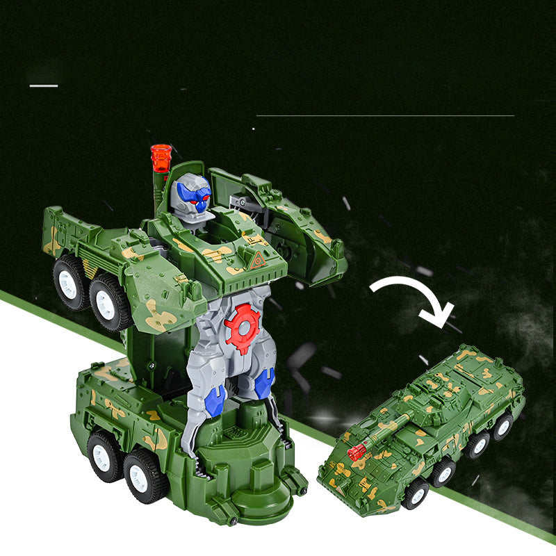 Arenzza electric police toy car for kids, featuring universal deformation design, colorful details, and a playful police theme.