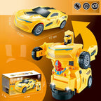Arenzza electric universal deformation police toy car for kids, featuring colorful design and multiple transformation features.