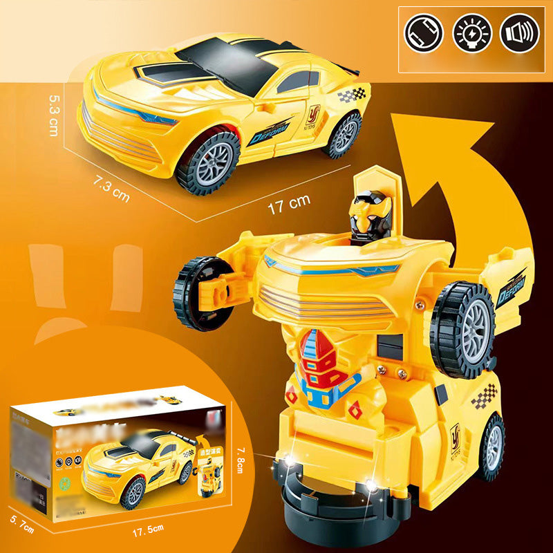 Arenzza electric universal deformation police toy car for kids, featuring colorful design and multiple transformation features.