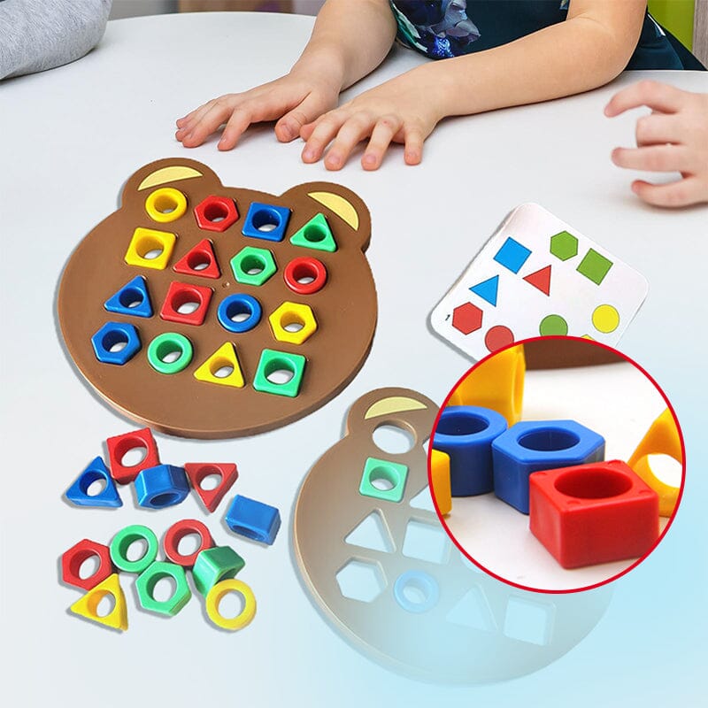 Arenzza Christmas Shape Matching Game for kids, colorful toy with matching shape cards for fun educational play.