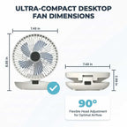 Arenzza EasyBreeze™ portable cooling fan with integrated night light, compact design, and adjustable settings.