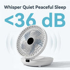 Aarenza EasyBreeze™ portable cooling unit with built-in night light, compact design, and control panel visible on the device.