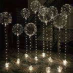 Colorful LED decorative party balloons by Arenzza, glowing with vibrant lights for celebrations and festive events.