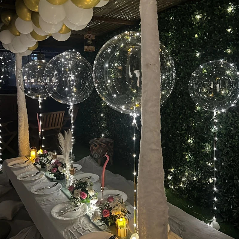 Colorful LED decorative party balloons by Arenzza with illuminating lights, perfect for celebrations and festive events.