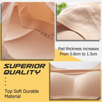 A pair of Arenzza women’s pull-up padding panties in black and nude, casual underwear with comfortable fit, shown in the image.