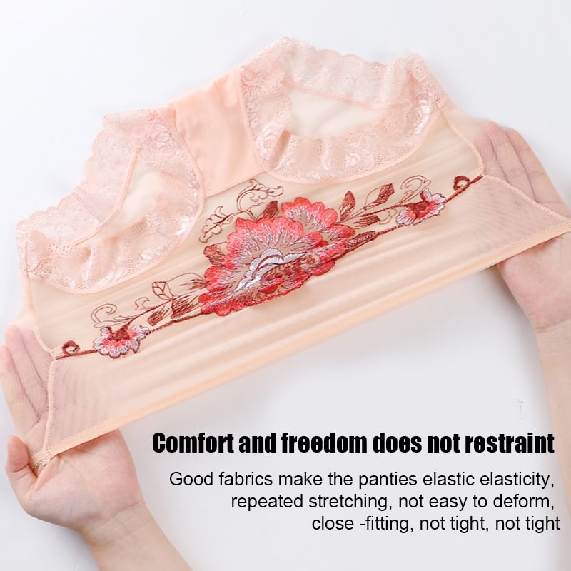 Women’s high waist lace embroidered panties by Arenzza, featuring delicate lace details and a comfortable fit.