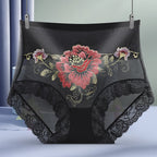 A pair of high waist lace embroidered women's underwear by Arenzza, featuring intricate lace details and a comfortable fit.