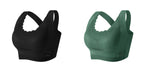 Aarenza women's lace bra with front cross design and side buckle, featuring comfortable underwire support.