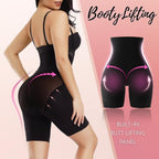 Aarenza women's high-waisted cross compression shaper underwear in black, designed for slimming and support.