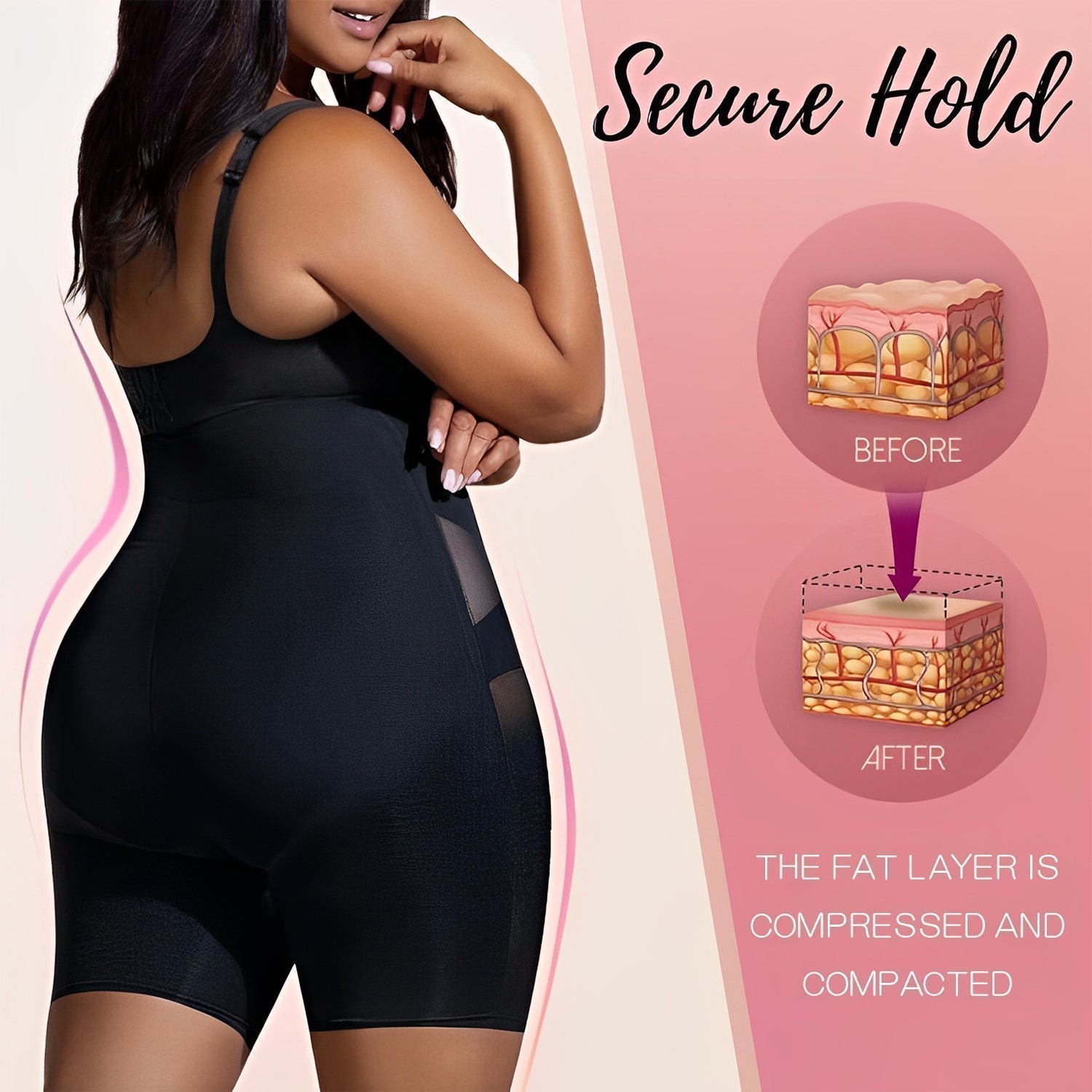 Arenzza women's high-waisted compression shaper underwear in black, featuring a sleek, smooth fit and supportive design.