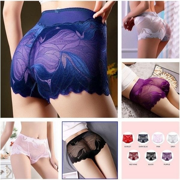 A pair of women’s silk lace handmade underwear by Arenzza, featuring delicate lace details and a comfortable fit.
