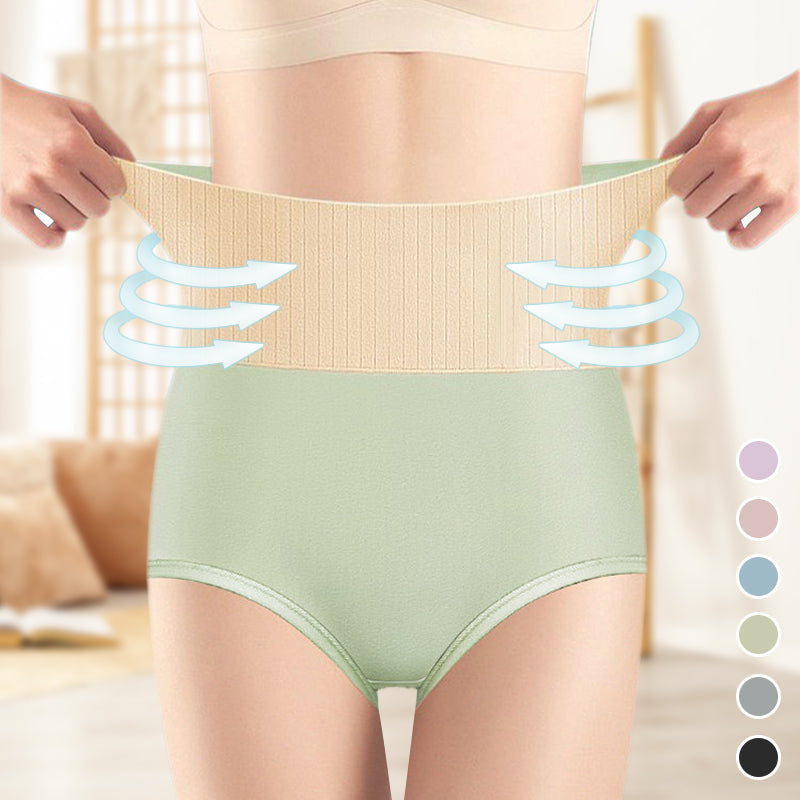 Three pairs of Arenzza women's high waisted breathable antibacterial soft underwear laid out.