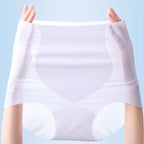 A pair of black high-waisted seamless elastic hip lifting panties for women by Arenzza, shown on a model.