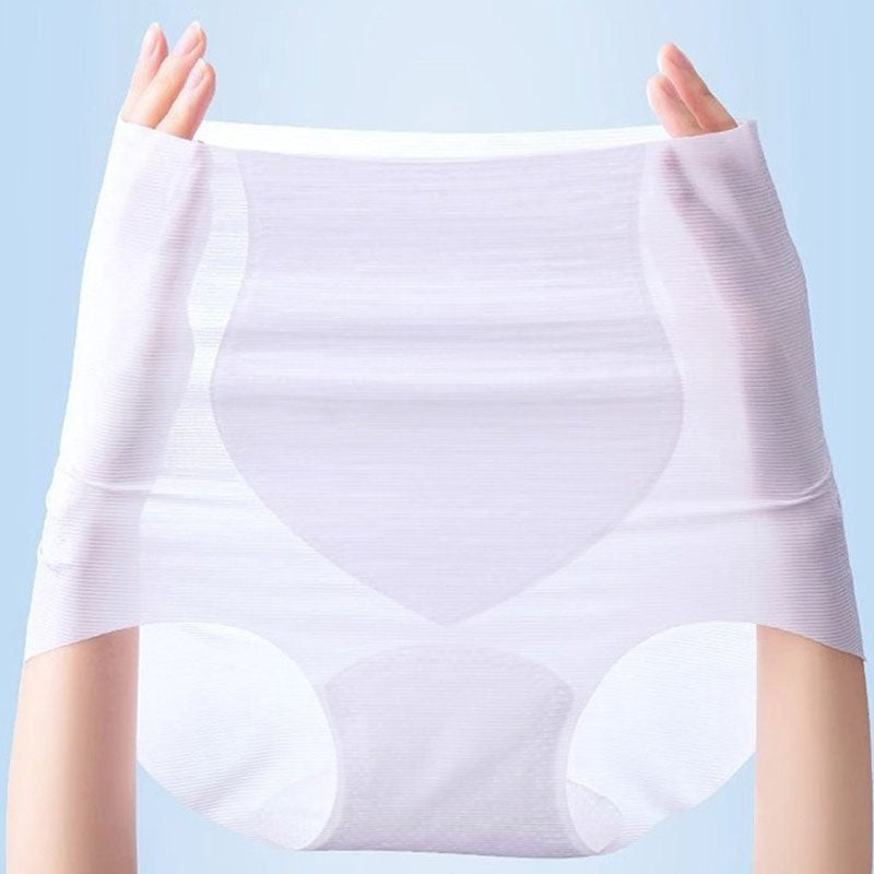 A pair of black high-waisted seamless elastic hip lifting panties for women by Arenzza, shown on a model.