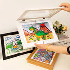 Arenzza Kids Art Display Frame showcasing children's drawings as elegant wall art in a modern home decor setting.