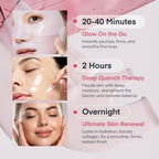 Pink collagen gel mask by Aurenza Shop, showing a smooth, pink facial mask with a glossy finish on a white background.